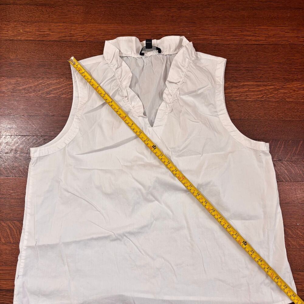 Marc New York Andrew Marc White Ruffle Neck Short Sleeve Top Women's Size XL - Picture 5 of 6
